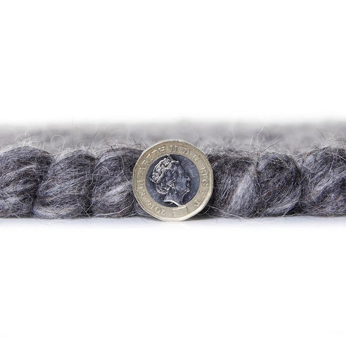 Savannah Modern Plain Mottled Beaded Pebble Hand-Woven Textured Wool Flat-Pile Charcoal Rug