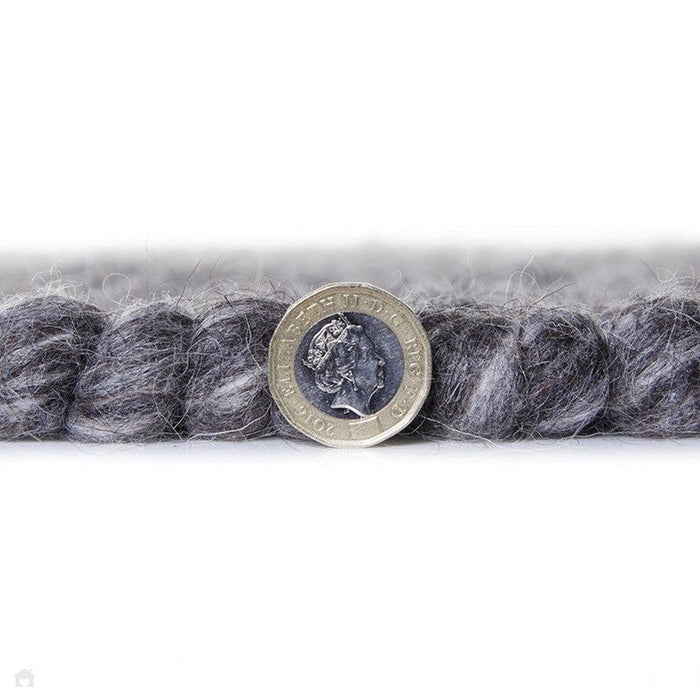 Savannah Modern Plain Mottled Beaded Pebble Hand-Woven Textured Wool Flat-Pile Charcoal Rug