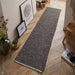 Savannah Modern Plain Mottled Beaded Pebble Hand-Woven Textured Wool Flat-Pile Charcoal Runner