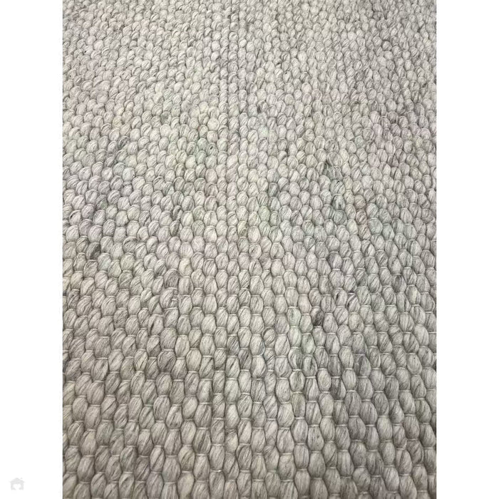 Savannah Modern Plain Mottled Beaded Pebble Hand-Woven Textured Wool Flat-Pile Grey Rug