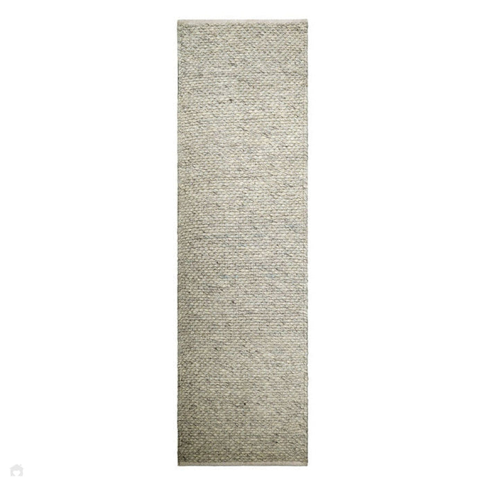 Savannah Modern Plain Mottled Beaded Pebble Hand-Woven Textured Wool Flat-Pile Grey Rug