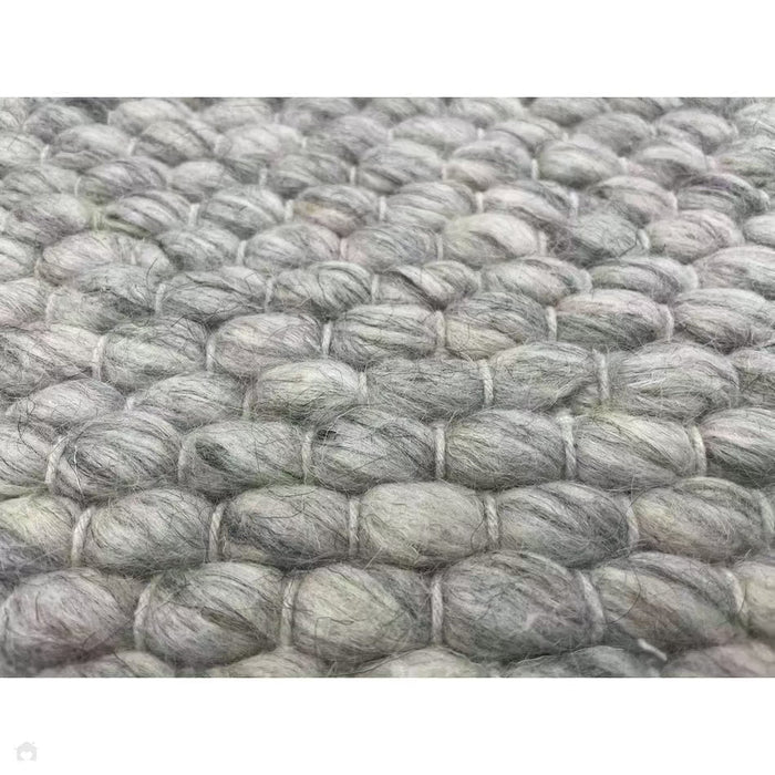 Savannah Modern Plain Mottled Beaded Pebble Hand-Woven Textured Wool Flat-Pile Grey Rug