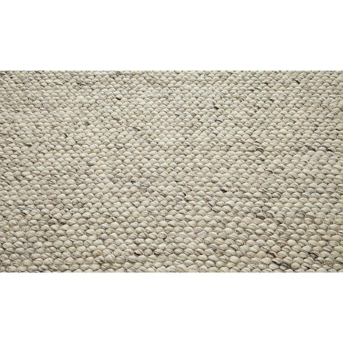 Savannah Modern Plain Mottled Beaded Pebble Hand-Woven Textured Wool Flat-Pile Grey Rug