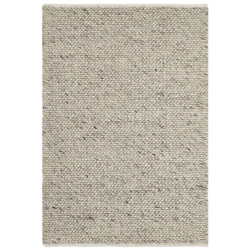 Savannah Modern Plain Mottled Beaded Pebble Hand-Woven Textured Wool Flat-Pile Grey Rug
