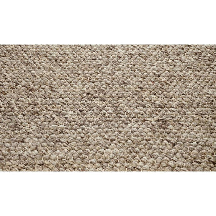 Savannah Modern Plain Mottled Beaded Pebble Hand-Woven Textured Wool Flat-Pile Taupe Rug