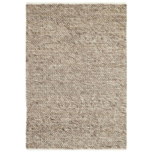 Savannah Modern Plain Mottled Beaded Pebble Hand-Woven Textured Wool Flat-Pile Taupe Rug