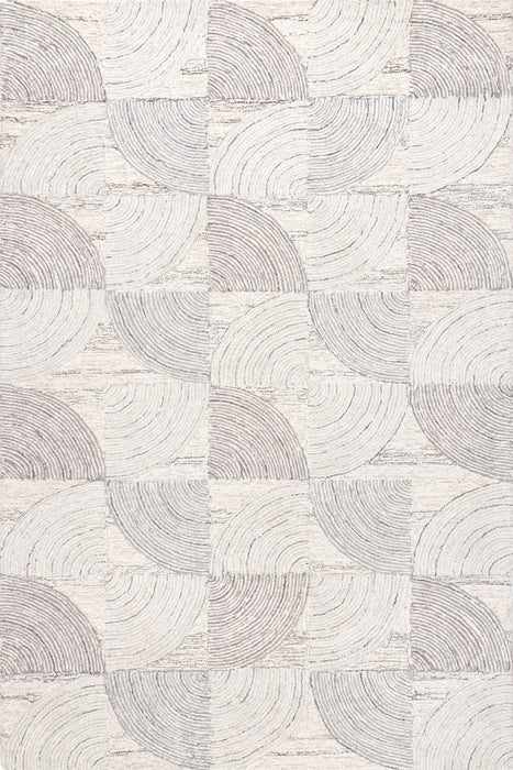 Savannah Wool Scalloped Area -matto 160x230cm vaaleanharmaa