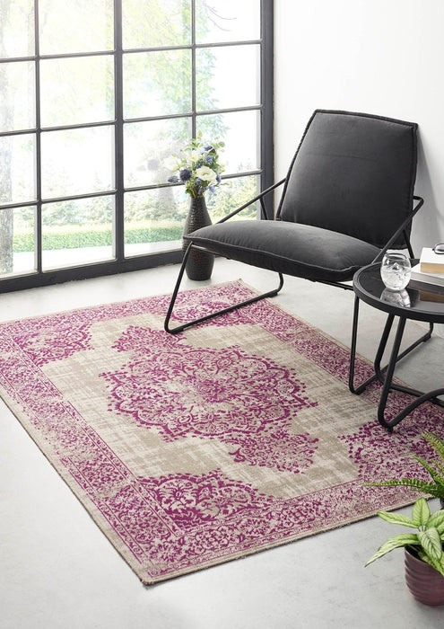 Saville Grey Raspberry Rug