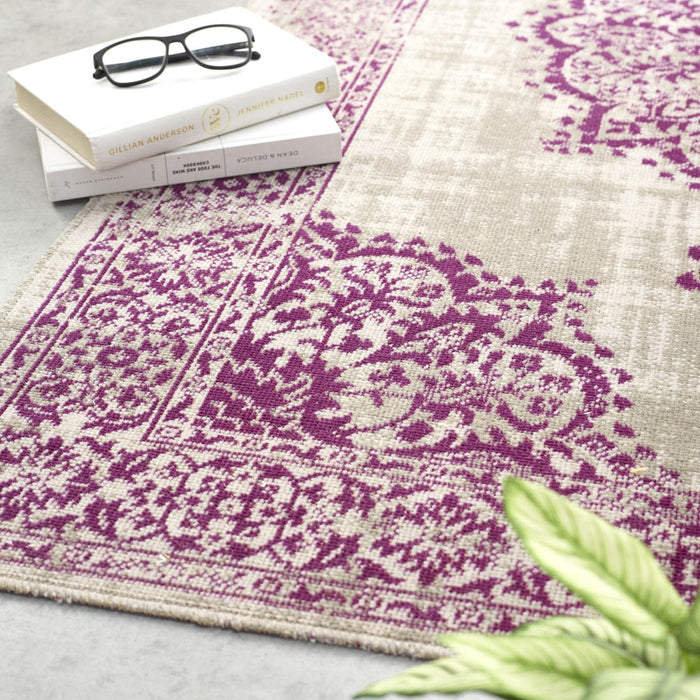 Saville Grey Raspberry Rug