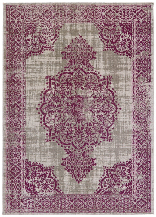 Saville Grey Raspberry Rug