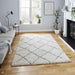 Scandi Berber G257 Modern Moroccan Berber Soft Plush Boho Shaggy Cream/Grey Rug