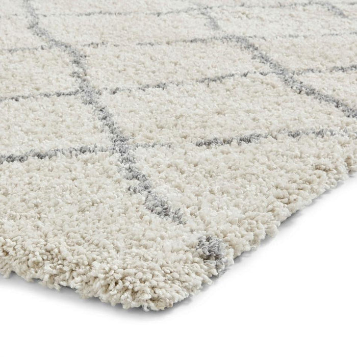 Scandi Berber G257 Modern Moroccan Berber Soft Plush Boho Shaggy Cream/Grey Rug