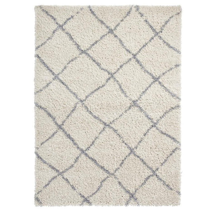 Scandi Berber G257 Modern Moroccan Berber Soft Plush Boho Shaggy Cream/Grey Rug