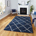 Scandi Berber G257 Modern Moroccan Berber Soft Plush Boho Shaggy Navy/Cream Rug