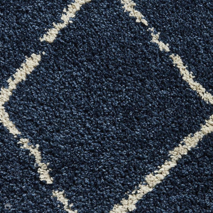 Scandi Berber G257 Modern Moroccan Berber Soft Plush Boho Shaggy Navy/Cream Rug