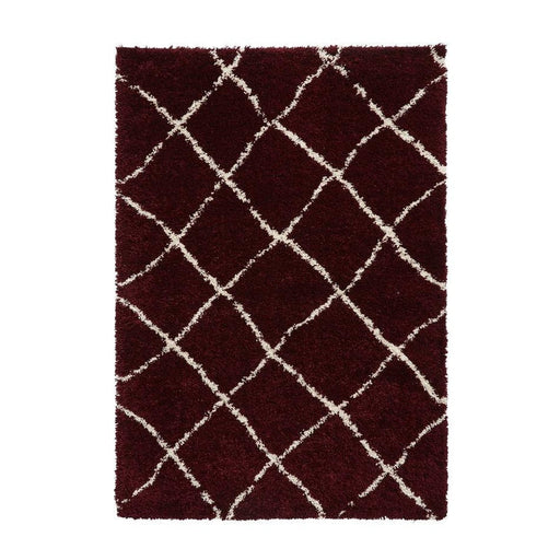 Scandi Berber G257 Tappeto moderno berbero marocchino morbido peluche Boho Shaggy rosso/crema