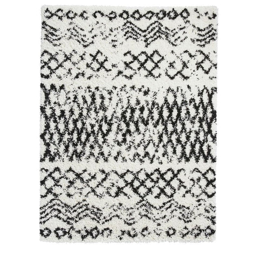 Scandi Berber G271 Modern Moroccan Berber Soft Plush Boho Shaggy White/Black Rug