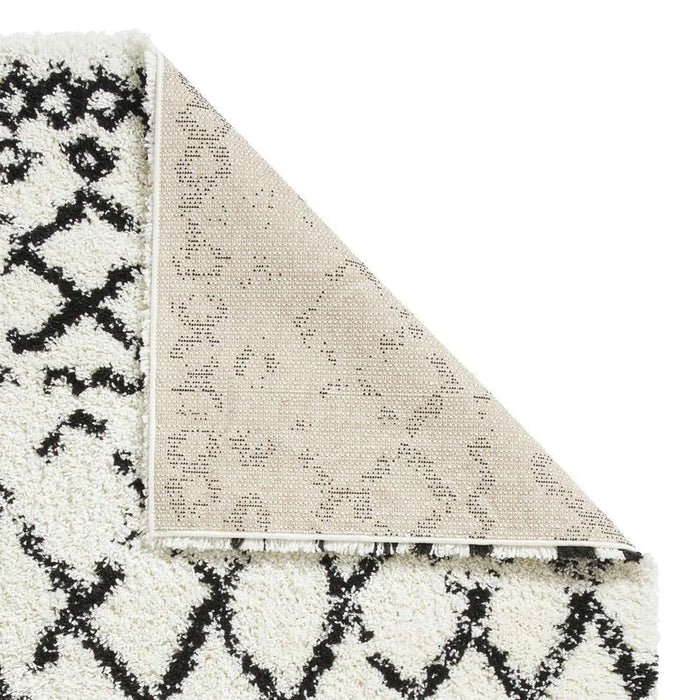 Scandi Berber G272 Modern Moroccan Berber Soft Plush Shaggy White/Black Rug