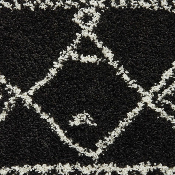 Scandi Berber G276 Modern Moroccan Berber Soft Plush Boho Shaggy Black/White Rug