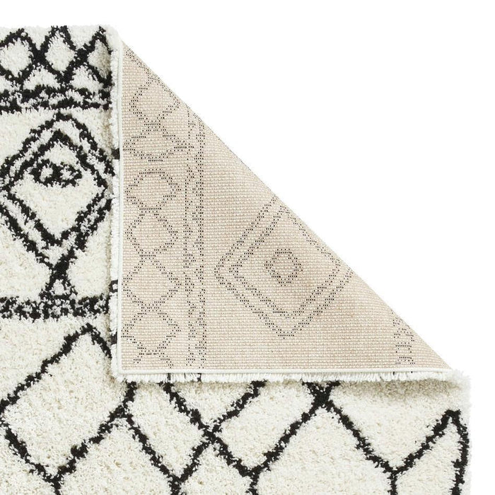 Scandi Berber G276 Modern Moroccan Berber Soft Plush Boho Shaggy White/Black Rug