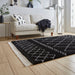 Scandi-Boho RL02 Modern Moroccan Berber Soft Plush Shaggy Black Rug