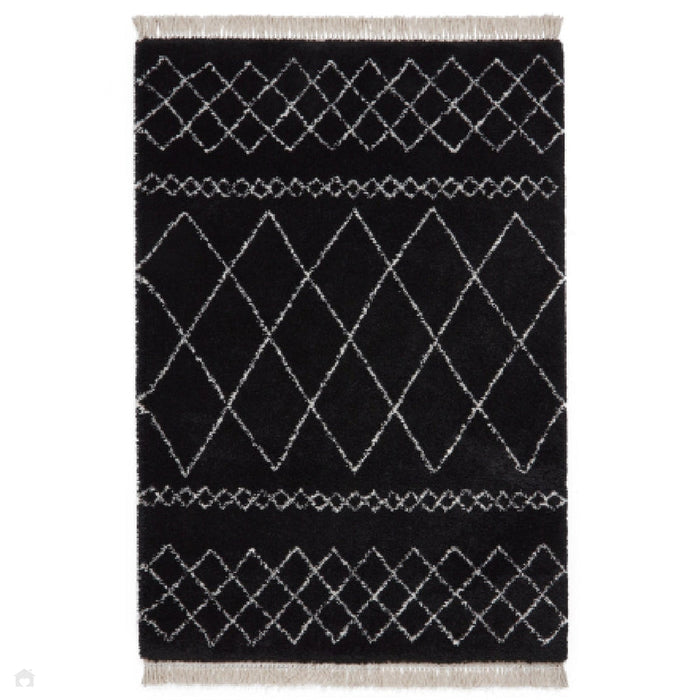 Scandi-Boho RL02 Modern Moroccan Berber Soft Plush Shaggy Black Rug