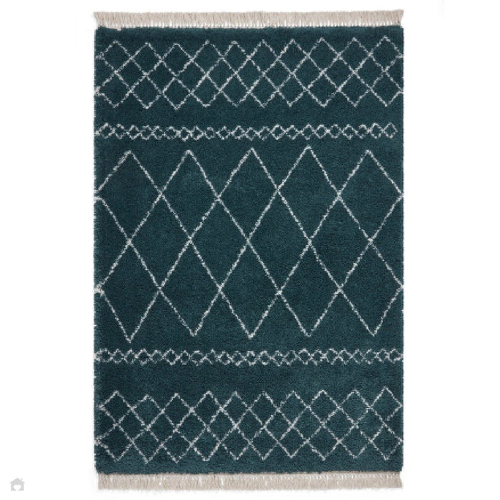 Scandi-Boho RL02 Modern Moroccan Berber Soft Plush Shaggy Green Rug 160 x 230 cm