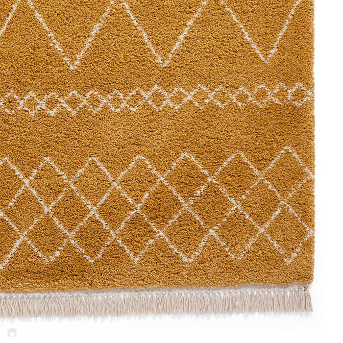 Scandi-Boho RL02 Modern Moroccan Berber Soft Plush Shaggy Ochre Rug