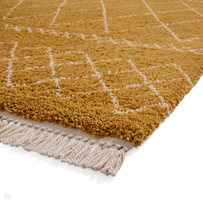 Scandi-Boho RL02 Modern Moroccan Berber Soft Plush Shaggy Ochre Rug