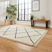 Scandi-Boho RL03 Modern Moroccan Berber Soft Plush Shaggy White/Black Rug