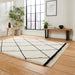 Scandi-Boho RL07 Modern Moroccan Berber Soft Plush Shaggy White/Black Rug