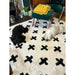 Scandi-Boho RL09 Modern Moroccan Berber Soft Plush Shaggy White/Black Rug