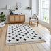 Scandi-Boho RL09 Modern Moroccan Berber Soft Plush Shaggy White/Black Rug