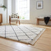 Scandi-Boho RL10 Modern Moroccan Berber Soft Plush Shaggy White/Black Rug