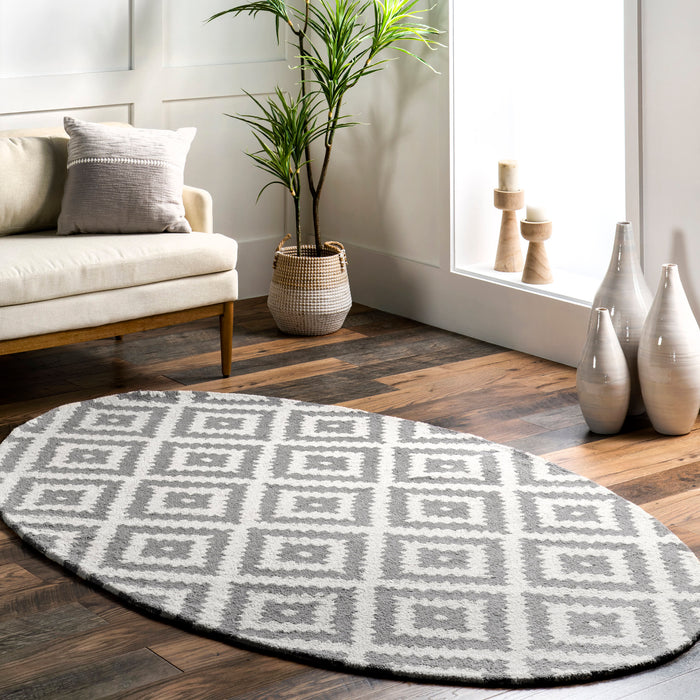 Scandinavian Grey Wool Area Rug 140x200 cm