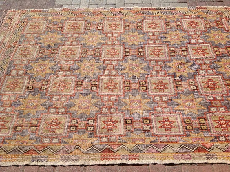 Scandinavian Handwoven Vintage Rug 262cm x 175cm