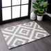 Tappeto in lana grigia in stile scandinavo 160x230 cm