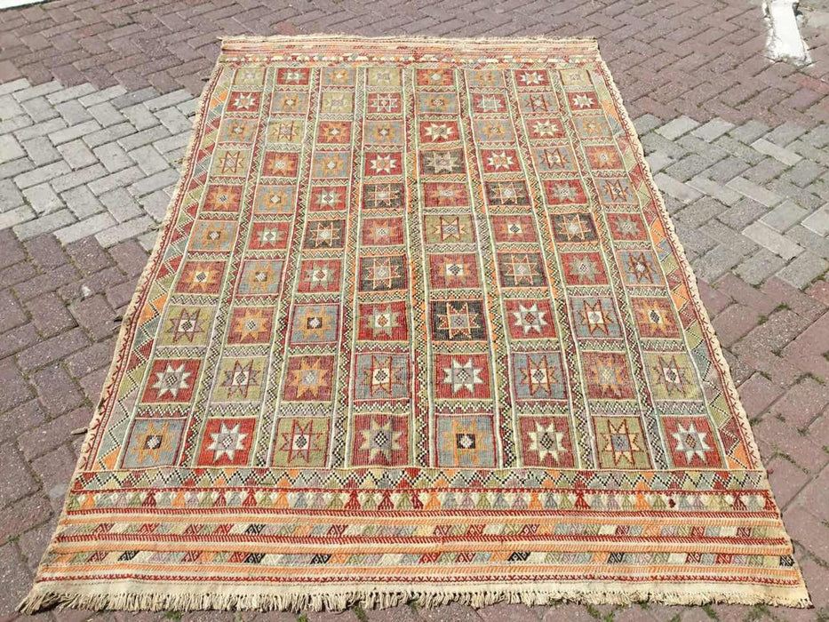 Scandinavian Vintage käsinkudottu matto 276cm x 180cm