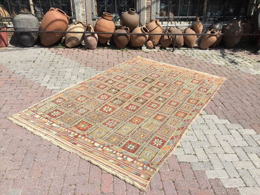 Alfombra de tejido a mano vintage escandinava 276 cm x 180cm