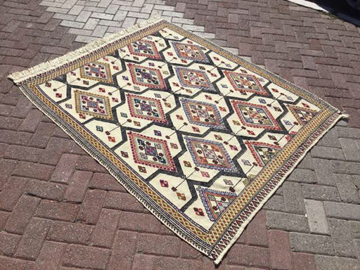 Alfombra de lana de kilim vintage escandinava 175 cm x 145 cm