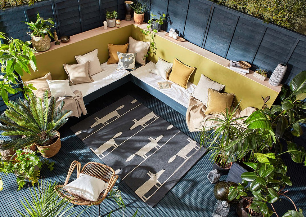 Scion Mr Fox Outdoor Charcoal Rug