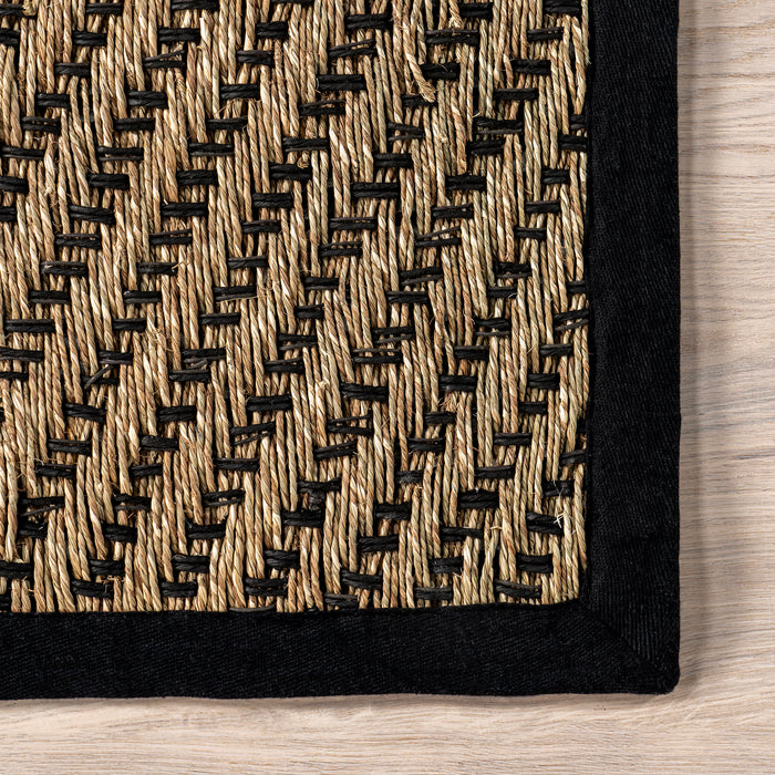 Seagrass Area Rug Black 150x240 cm