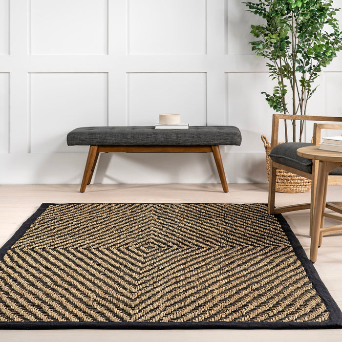 Seagrass Area Rug Black 150x240 cm