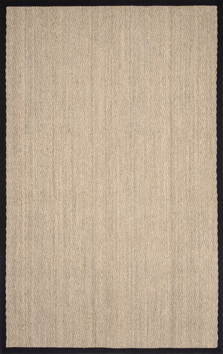 Seagrass Area Rug Black Herringbone Design 150x240 cm