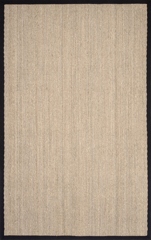 Seagrass Area Rug Black Herringbone Design 150x240 cm