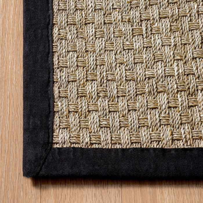 Seagrass Area Rug In Black For Living Room And Bedroom