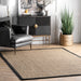 Seagrass Border Area Rug in Black for Home Décor