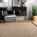 Seagrass Border Area Rug in Black for Home Décor