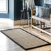 Seagrass Herringbone Area Rug 140x200 cm Black