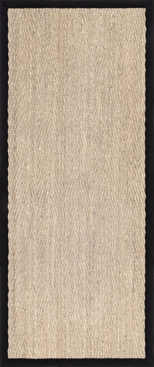 Seagrass Herringbone Area Rug 140x200 cm Black